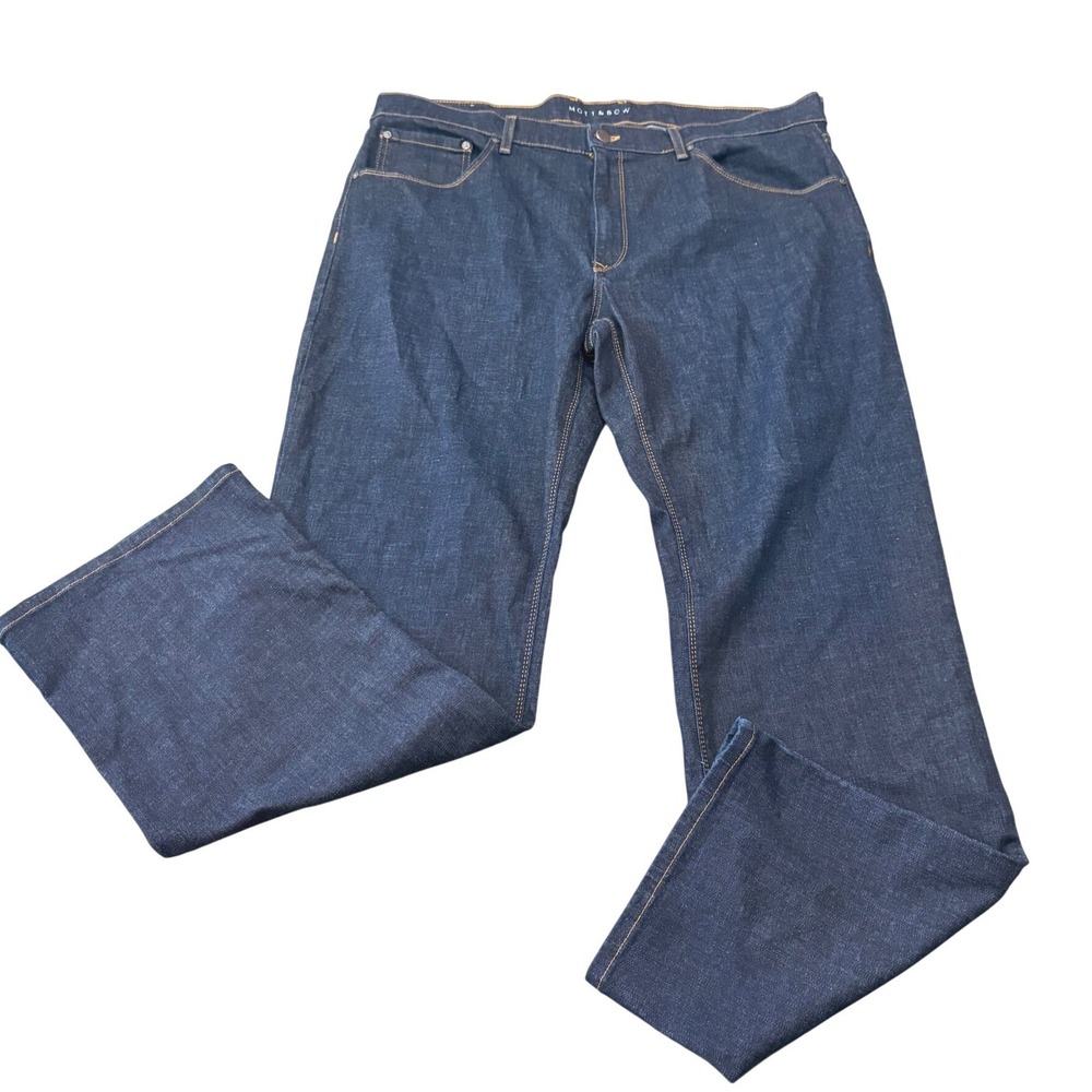 Mott & Bow Mens Straight Leg Dark Wash Indigo Jeans Size 40x32 Cotton Blend